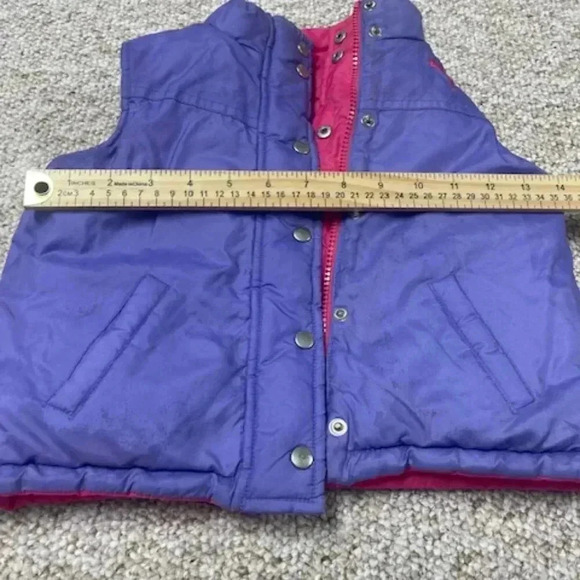 Puma Girls Purple/Hot Pink Reversible Puffer Down Vest Size 3T - Picture 5 of 6